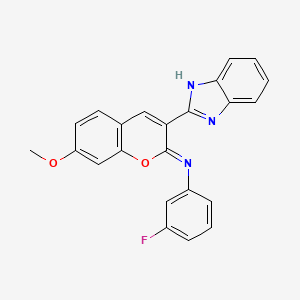(2Z)-3-(1H-1,3-benzodiazol-2-yl)-N-(3-fluorophenyl)-7-methoxy-2H-chromen-2-imine