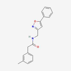 molecular formula C19H18N2O2 B2816482 N-((5-phenylisoxazol-3-yl)methyl)-2-(m-tolyl)acetamide CAS No. 946209-83-2