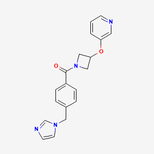 molecular formula C19H18N4O2 B2816483 (4-((1H-imidazol-1-yl)methyl)phenyl)(3-(pyridin-3-yloxy)azetidin-1-yl)methanone CAS No. 1904045-13-1