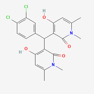 molecular formula C21H20Cl2N2O4 B2816485 3,3'-((3,4-二氯苯基)甲亚甲基)二(4-羟基-1,6-二甲基吡啶-2(1H)-酮) CAS No. 883085-41-4