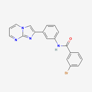 molecular formula C19H13BrN4O B2816489 3-bromo-N-(3-imidazo[1,2-a]pyrimidin-2-ylphenyl)benzamide CAS No. 863020-24-0