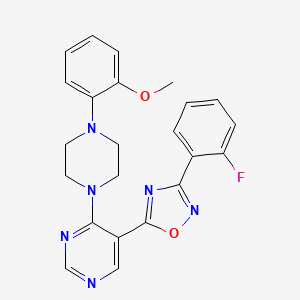 3-(2-Fluorophenyl)-5-(4-(4-(2-methoxyphenyl)piperazin-1-yl)pyrimidin-5-yl)-1,2,4-oxadiazole