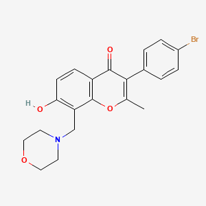 molecular formula C21H20BrNO4 B2816494 3-(4-Bromophenyl)-7-hydroxy-2-methyl-8-(morpholin-4-ylmethyl)chromen-4-one CAS No. 847858-16-6