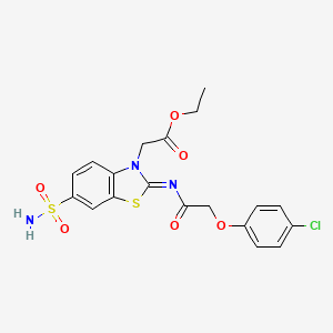 (Z)-ethyl 2-(2-((2-(4-chlorophenoxy)acetyl)imino)-6-sulfamoylbenzo[d]thiazol-3(2H)-yl)acetate