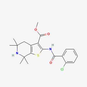 Methyl 2-(2-chlorobenzamido)-5,5,7,7-tetramethyl-4,5,6,7-tetrahydrothieno[2,3-c]pyridine-3-carboxylate