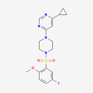 4-Cyclopropyl-6-(4-((5-fluoro-2-methoxyphenyl)sulfonyl)piperazin-1-yl)pyrimidine