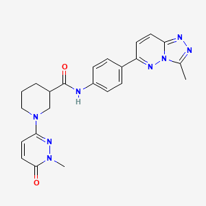 molecular formula C23H24N8O2 B2816508 1-(1-methyl-6-oxo-1,6-dihydropyridazin-3-yl)-N-(4-(3-methyl-[1,2,4]triazolo[4,3-b]pyridazin-6-yl)phenyl)piperidine-3-carboxamide CAS No. 1396814-36-0