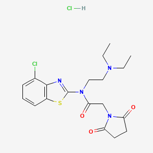 molecular formula C19H24Cl2N4O3S B2816509 N-(4-氯苯并[d]噻唑-2-基)-N-(2-(二乙基氨基)乙基)-2-(2,5-二氧代吡咯烷-1-基)乙酰胺盐酸盐 CAS No. 1216396-08-5