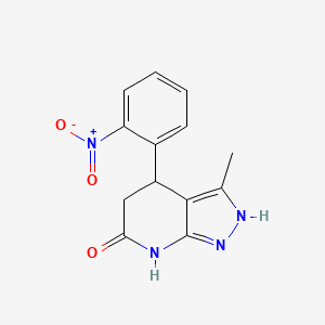 molecular formula C13H12N4O3 B2816510 3-甲基-4-(2-硝基苯基)-1,4,5,7-四氢-6H-吡唑并[3,4-b]吡啶-6-酮 CAS No. 442652-86-0
