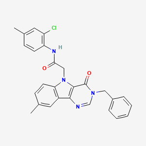 2-(3-benzyl-8-methyl-4-oxo-3H-pyrimido[5,4-b]indol-5(4H)-yl)-N-(2-chloro-4-methylphenyl)acetamide