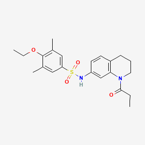 molecular formula C22H28N2O4S B2816526 4-乙氧基-3,5-二甲基-N-(1-丙酰基-1,2,3,4-四氢喹啉-7-基)苯磺酰胺 CAS No. 1021039-91-7