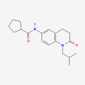 molecular formula C19H26N2O2 B2816528 N-(1-isobutyl-2-oxo-1,2,3,4-tetrahydroquinolin-6-yl)cyclopentanecarboxamide CAS No. 941905-73-3