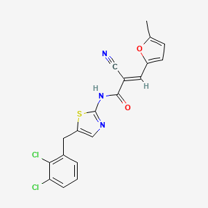 (E)-2-cyano-N-(5-(2,3-dichlorobenzyl)thiazol-2-yl)-3-(5-methylfuran-2-yl)acrylamide