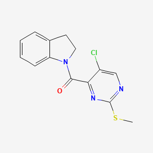 (5-Chloro-2-(methylthio)pyrimidin-4-yl)(indolin-1-yl)methanone