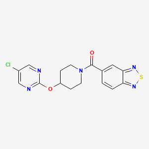 molecular formula C16H14ClN5O2S B2816533 2,1,3-Benzothiadiazol-5-yl-[4-(5-chloropyrimidin-2-yl)oxypiperidin-1-yl]methanone CAS No. 2415503-32-9