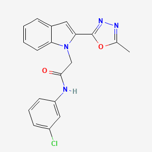 molecular formula C19H15ClN4O2 B2816545 N-(3-chlorophenyl)-2-[2-(5-methyl-1,3,4-oxadiazol-2-yl)-1H-indol-1-yl]acetamide CAS No. 923216-17-5