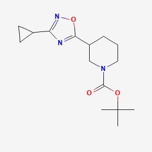 molecular formula C15H23N3O3 B2816553 Tert-butyl 3-(3-cyclopropyl-1,2,4-oxadiazol-5-yl)piperidine-1-carboxylate CAS No. 2059084-78-3