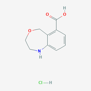 molecular formula C10H12ClNO3 B2816555 1,2,3,5-四氢-4,1-苯并噁唑-6-羧酸；盐酸盐 CAS No. 2377032-85-2