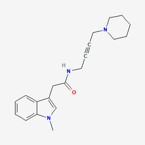 molecular formula C20H25N3O B2816558 2-(1-methyl-1H-indol-3-yl)-N-(4-(piperidin-1-yl)but-2-yn-1-yl)acetamide CAS No. 1396879-75-6