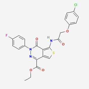 Ethyl 5-[[2-(4-chlorophenoxy)acetyl]amino]-3-(4-fluorophenyl)-4-oxothieno[3,4-d]pyridazine-1-carboxylate