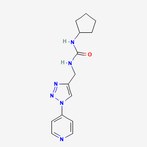 molecular formula C14H18N6O B2816579 1-cyclopentyl-3-((1-(pyridin-4-yl)-1H-1,2,3-triazol-4-yl)methyl)urea CAS No. 2034532-59-5