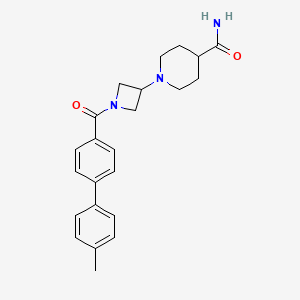 molecular formula C23H27N3O2 B2816580 1-(1-(4'-Methyl-[1,1'-biphenyl]-4-carbonyl)azetidin-3-yl)piperidine-4-carboxamide CAS No. 2034309-86-7