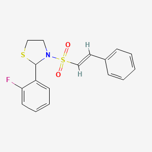 (E)-2-(2-fluorophenyl)-3-(styrylsulfonyl)thiazolidine