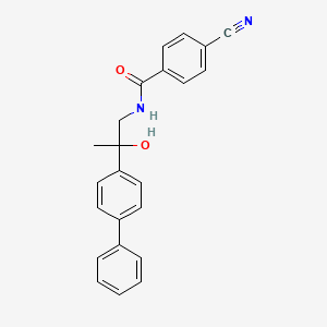 molecular formula C23H20N2O2 B2816588 N-(2-([1,1'-biphenyl]-4-yl)-2-hydroxypropyl)-4-cyanobenzamide CAS No. 1396710-95-4