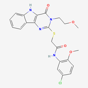 N-(5-chloro-2-methoxyphenyl)-2-((3-(2-methoxyethyl)-4-oxo-4,5-dihydro-3H-pyrimido[5,4-b]indol-2-yl)thio)acetamide