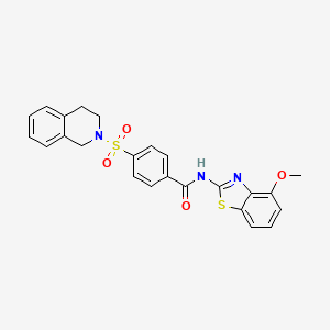 molecular formula C24H21N3O4S2 B2816592 4-((3,4-dihydroisoquinolin-2(1H)-yl)sulfonyl)-N-(4-methoxybenzo[d]thiazol-2-yl)benzamide CAS No. 500109-56-8