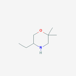 molecular formula C8H17NO B2816594 5-Ethyl-2,2-dimethylmorpholine CAS No. 1155144-02-7
