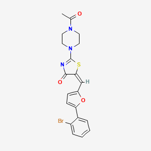 (E)-2-(4-acetylpiperazin-1-yl)-5-((5-(2-bromophenyl)furan-2-yl)methylene)thiazol-4(5H)-one