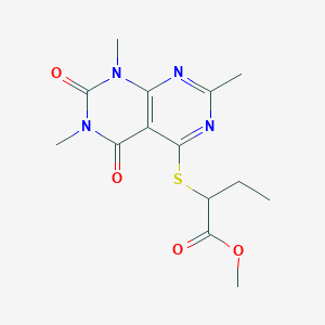 Methyl 2-((2,6,8-trimethyl-5,7-dioxo-5,6,7,8-tetrahydropyrimido[4,5-d]pyrimidin-4-yl)thio)butanoate