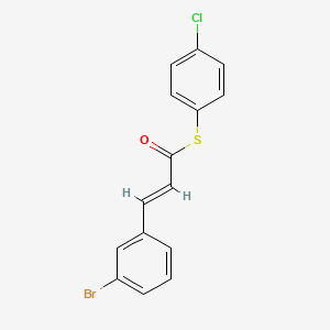 molecular formula C15H10BrClOS B2816603 S-(4-chlorophenyl) 3-(3-bromophenyl)-2-propenethioate CAS No. 882073-25-8