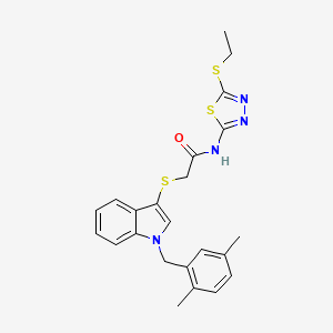 2-((1-(2,5-dimethylbenzyl)-1H-indol-3-yl)thio)-N-(5-(ethylthio)-1,3,4-thiadiazol-2-yl)acetamide