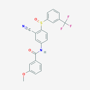 N-(3-cyano-4-{[3-(trifluoromethyl)phenyl]sulfinyl}phenyl)-3-methoxybenzenecarboxamide