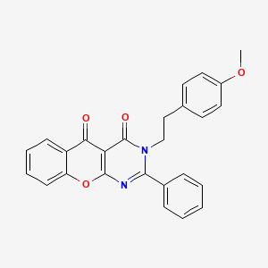 molecular formula C26H20N2O4 B2816629 3-(4-methoxyphenethyl)-2-phenyl-3H-chromeno[2,3-d]pyrimidine-4,5-dione CAS No. 896855-27-9