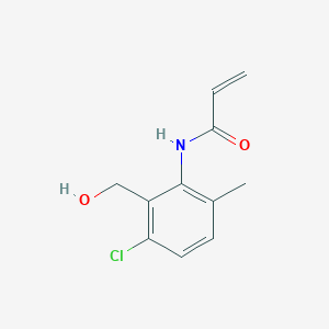 molecular formula C11H12ClNO2 B2816634 N-[3-Chloro-2-(hydroxymethyl)-6-methylphenyl]prop-2-enamide CAS No. 2361655-62-9