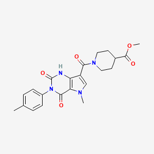 methyl 1-(5-methyl-2,4-dioxo-3-(p-tolyl)-2,3,4,5-tetrahydro-1H-pyrrolo[3,2-d]pyrimidine-7-carbonyl)piperidine-4-carboxylate