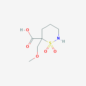 molecular formula C7H13NO5S B2816647 6-(Methoxymethyl)-1,1-dioxothiazinane-6-carboxylic acid CAS No. 2253639-27-7