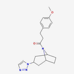 3-(4-methoxyphenyl)-1-[3-(1H-1,2,3-triazol-1-yl)-8-azabicyclo[3.2.1]octan-8-yl]propan-1-one
