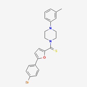 molecular formula C22H21BrN2OS B2816655 (5-(4-Bromophenyl)furan-2-yl)(4-(m-tolyl)piperazin-1-yl)methanethione CAS No. 391890-86-1
