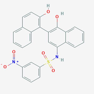 molecular formula C26H18N2O6S B2816659 N-[4-hydroxy-3-(2-hydroxynaphthalen-1-yl)naphthalen-1-yl]-3-nitrobenzenesulfonamide CAS No. 425402-17-1