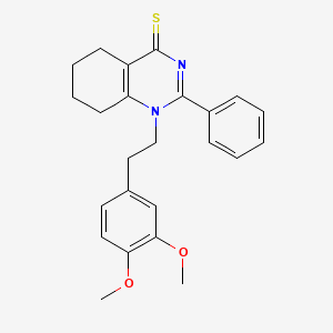 molecular formula C24H26N2O2S B2816660 1-(3,4-dimethoxyphenethyl)-2-phenyl-5,6,7,8-tetrahydroquinazoline-4(1H)-thione CAS No. 97013-33-7