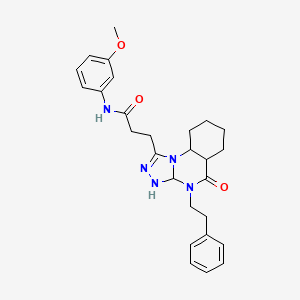 molecular formula C27H25N5O3 B2816661 N-(3-methoxyphenyl)-3-[5-oxo-4-(2-phenylethyl)-4H,5H-[1,2,4]triazolo[4,3-a]quinazolin-1-yl]propanamide CAS No. 902967-13-9