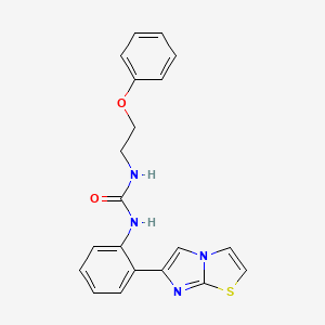 molecular formula C20H18N4O2S B2816662 1-(2-(Imidazo[2,1-b]thiazol-6-yl)phenyl)-3-(2-phenoxyethyl)urea CAS No. 1705716-86-4