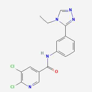 molecular formula C16H13Cl2N5O B2816665 5,6-dichloro-N-[3-(4-ethyl-4H-1,2,4-triazol-3-yl)phenyl]pyridine-3-carboxamide CAS No. 1808720-93-5