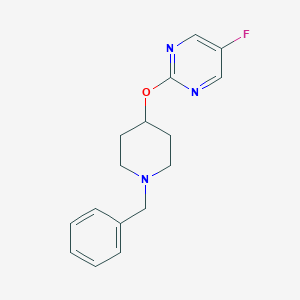 molecular formula C16H18FN3O B2816669 2-(1-Benzylpiperidin-4-yl)oxy-5-fluoropyrimidine CAS No. 2380175-61-9