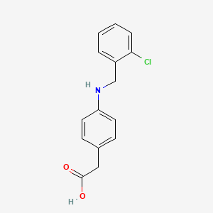 molecular formula C15H14ClNO2 B2816673 {4-[(2-Chlorobenzyl)amino]phenyl}acetic acid CAS No. 656815-56-4