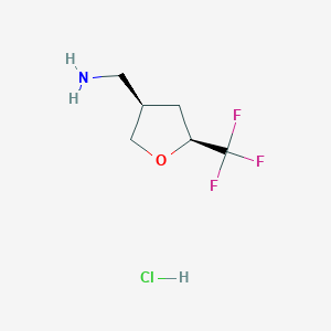 [(3R,5S)-5-(Trifluoromethyl)oxolan-3-yl]methanamine;hydrochloride
